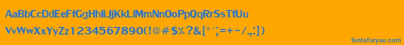 Lilyupc Font – Blue Fonts on Orange Background