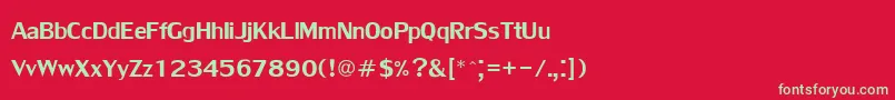 Lilyupc Font – Green Fonts on Red Background