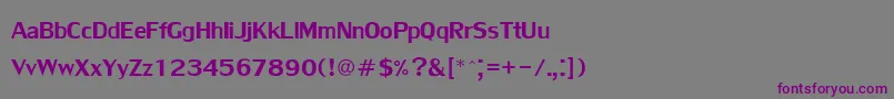 フォントLilyupc – 紫色のフォント、灰色の背景