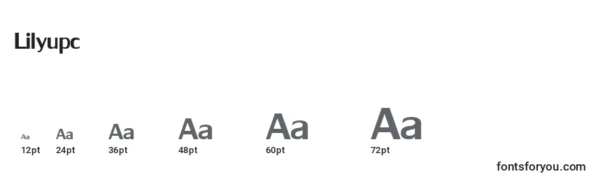 Lilyupc Font Sizes