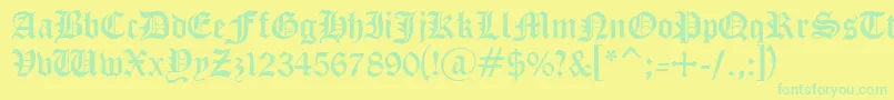 Fonte CyrillicgothMedium – fontes verdes em um fundo amarelo