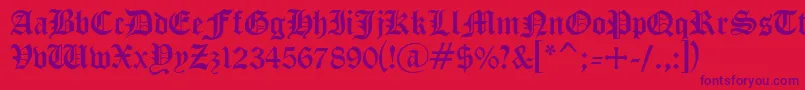 CyrillicgothMedium Font – Purple Fonts on Red Background