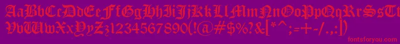 CyrillicgothMedium-Schriftart – Rote Schriften auf violettem Hintergrund