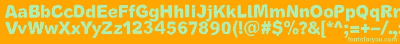 Fonte CutrimsRegular – fontes verdes em um fundo laranja