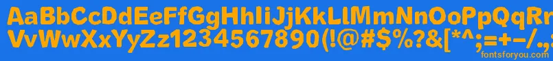 CutrimsRegular-Schriftart – Orangefarbene Schriften auf blauem Hintergrund