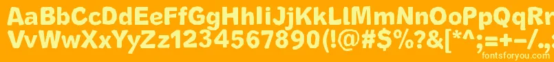 Więcej informacji o czcionce CutrimsRegular Czcionka CutrimsRegular – żółte czcionki na pomarańczowym tle