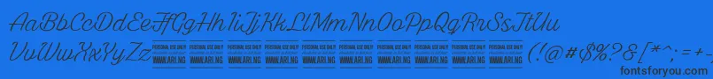 WhitelarchPersonalUse Font – Black Fonts on Blue Background