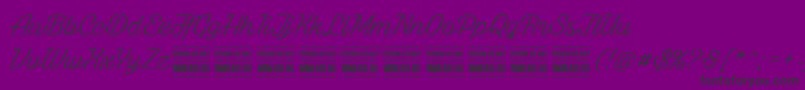 WhitelarchPersonalUse-fontti – mustat fontit violetilla taustalla