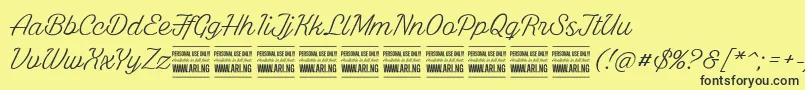 WhitelarchPersonalUse Font – Black Fonts on Yellow Background