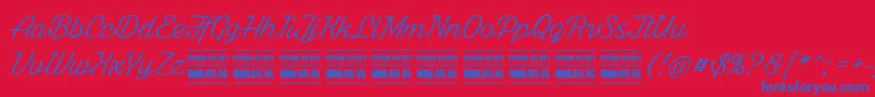 WhitelarchPersonalUse Font – Blue Fonts on Red Background