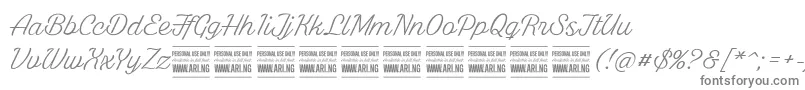 WhitelarchPersonalUse Font – Gray Fonts on White Background