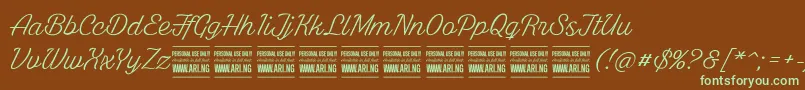 WhitelarchPersonalUse Font – Green Fonts on Brown Background