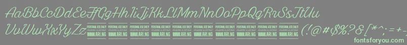 WhitelarchPersonalUse Font – Green Fonts on Gray Background