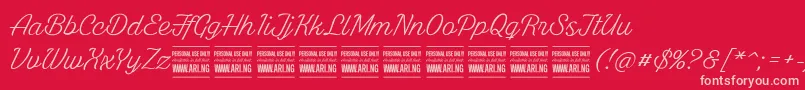 WhitelarchPersonalUse Font – Pink Fonts on Red Background