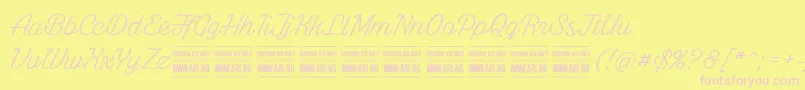 WhitelarchPersonalUse-fontti – vaaleanpunaiset fontit keltaisella taustalla