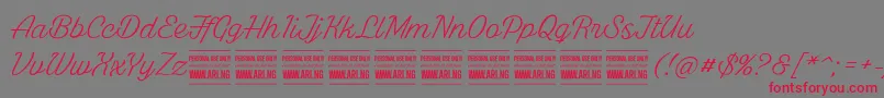 More about WhitelarchPersonalUse Font WhitelarchPersonalUse Font – Red Fonts on Gray Background