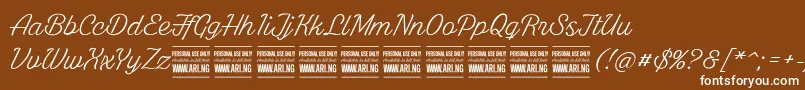 WhitelarchPersonalUse Font – White Fonts on Brown Background