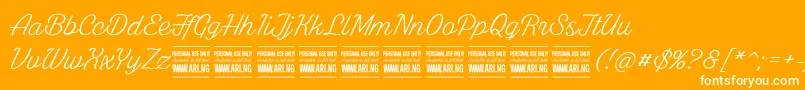 WhitelarchPersonalUse-Schriftart – Weiße Schriften auf orangefarbenem Hintergrund
