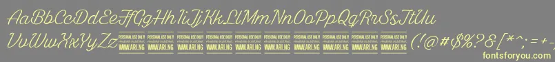 WhitelarchPersonalUse Font – Yellow Fonts on Gray Background