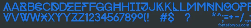 ProgressCapsWin Font – Blue Fonts on Black Background