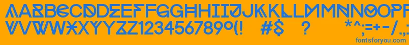 ProgressCapsWin Font – Blue Fonts on Orange Background