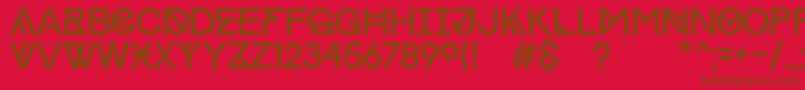 ProgressCapsWin Font – Brown Fonts on Red Background