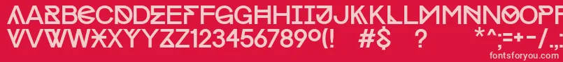 ProgressCapsWin Font – Pink Fonts on Red Background