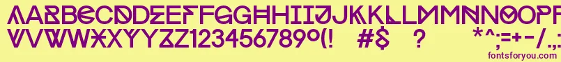 ProgressCapsWin Font – Purple Fonts on Yellow Background