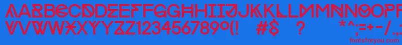 ProgressCapsWin Font – Red Fonts on Blue Background