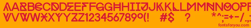 ProgressCapsWin Font – Red Fonts on Orange Background