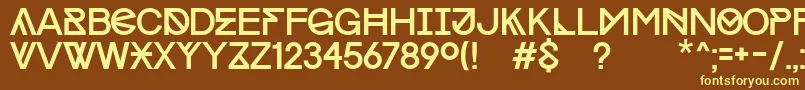 ProgressCapsWin Font – Yellow Fonts on Brown Background
