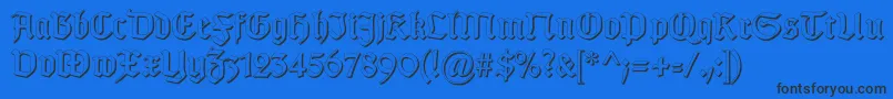 フォントGotischSchatten – 黒い文字の青い背景