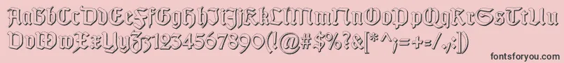 GotischSchatten-Schriftart – Schwarze Schriften auf rosa Hintergrund