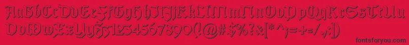 GotischSchatten Font – Black Fonts on Red Background