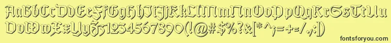 GotischSchatten Font – Black Fonts on Yellow Background