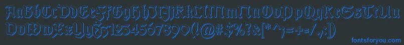 GotischSchatten Font – Blue Fonts on Black Background