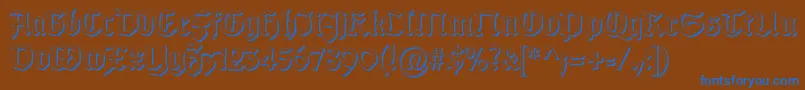GotischSchatten Font – Blue Fonts on Brown Background