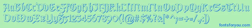 GotischSchatten Font – Blue Fonts on Green Background