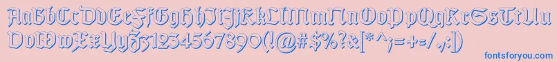 Шрифт GotischSchatten – синие шрифты на розовом фоне