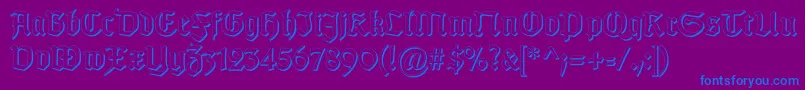 GotischSchatten Font – Blue Fonts on Purple Background