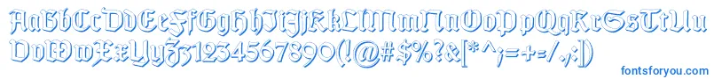 Шрифт GotischSchatten – синие шрифты на белом фоне