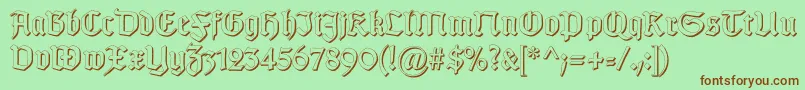 GotischSchatten Font – Brown Fonts on Green Background