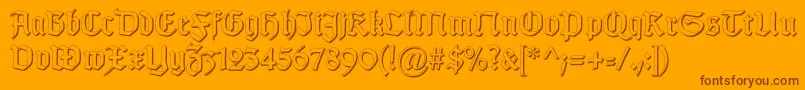 GotischSchatten-fontti – ruskeat fontit oranssilla taustalla