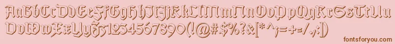 GotischSchatten Font – Brown Fonts on Pink Background