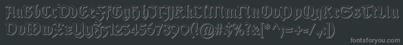 フォントGotischSchatten – 黒い背景に灰色の文字