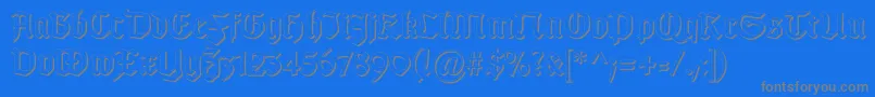 GotischSchatten-Schriftart – Graue Schriften auf blauem Hintergrund