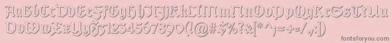 フォントGotischSchatten – ピンクの背景に灰色の文字