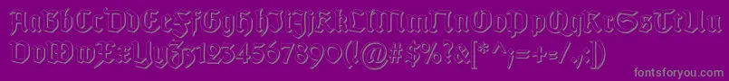 フォントGotischSchatten – 紫の背景に灰色の文字