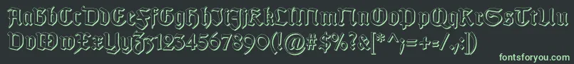 GotischSchatten Font – Green Fonts on Black Background
