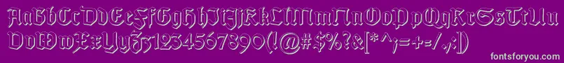 GotischSchatten Font – Green Fonts on Purple Background